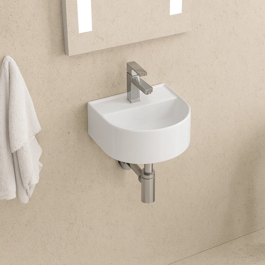Lavabo lavamani 32x29 Sospeso In Porcellana Bianca New Line Bow