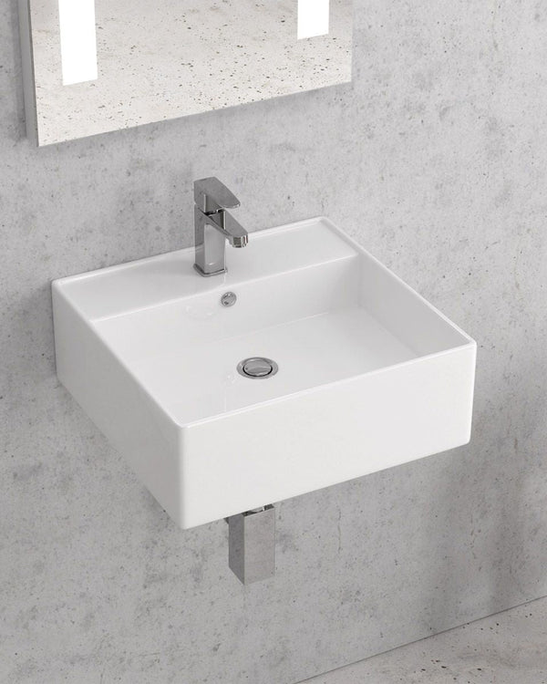Lavamani 46,5x46,5 Sospeso In Porcellana Bianca New Line B3