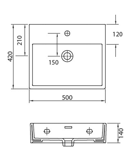 Lavamani 50x42 Sospeso In Porcellana Bianco New Line B3