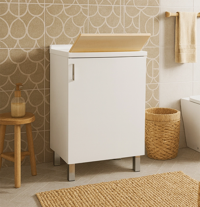 Lavatoio 50x50 bianco con gocciolatoio