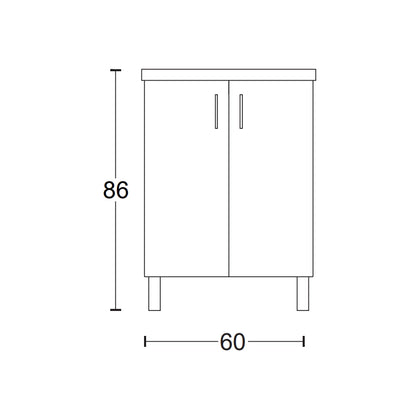 Lavatoio 60x50 bianco due ante e gocciolatoio