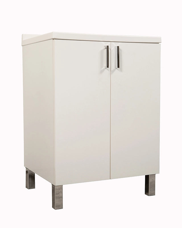 Lavatoio 60x50 bianco due ante e gocciolatoio, vista laterale della canna girevole - Exagonshop