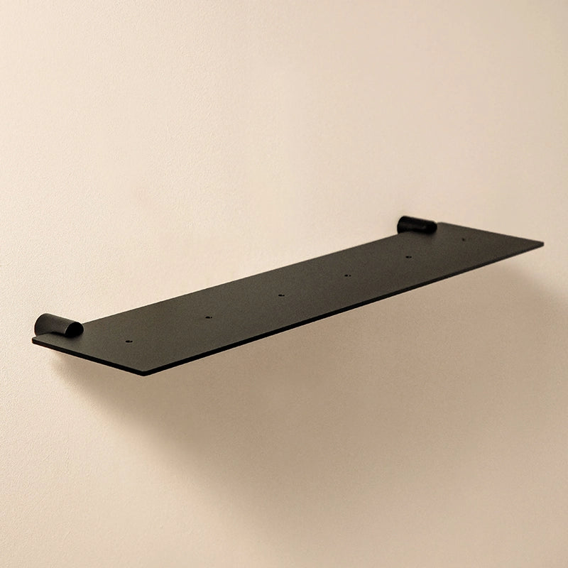 Mensola 40x10,5 Cm inox Nero Satinato Logic Cosmic in acciaio inox installato in bagno moderno con ante in vetro...