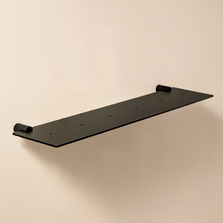 Mensola 40x10,5 Cm inox Nero Satinato Logic Cosmic in acciaio inox installato in bagno moderno con ante in vetro...
