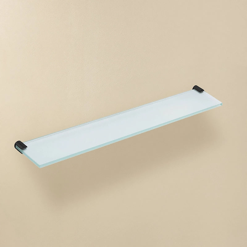 Mensola Vetro 57,5 Cm Nero Satinato Logic Cosmic installato in bagno moderno con ante in vetro temperato - Industrias Cosmic