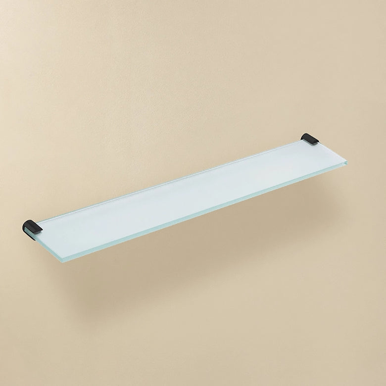 Mensola Vetro 57,5 Cm Nero Satinato Logic Cosmic installato in bagno moderno con ante in vetro temperato - Industrias Cosmic