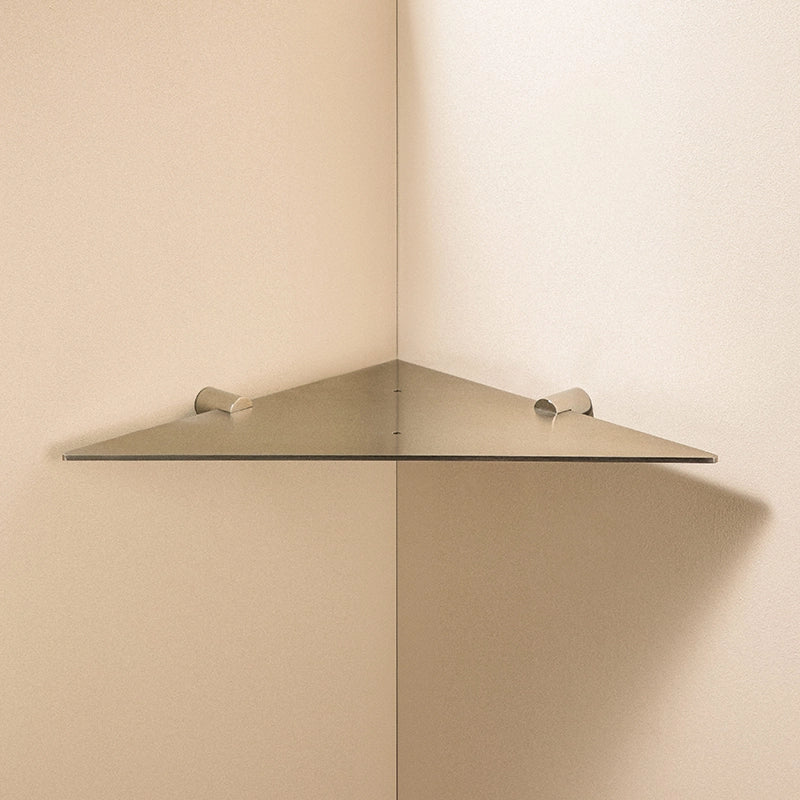 Mensola angolare 23,5 cm vasca doccia in inox Satinato installato in bagno moderno con ante in vetro temperato...
