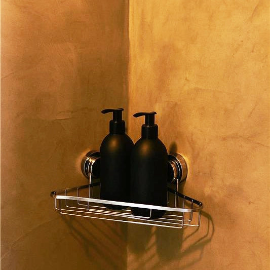 Mensola angolare vasca doccia in acciaio cromato Premium