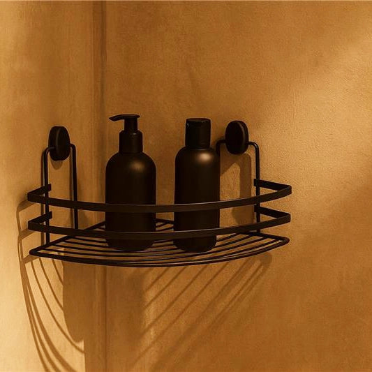 Mensola angolare vasca doccia in acciaio nero Cover Black