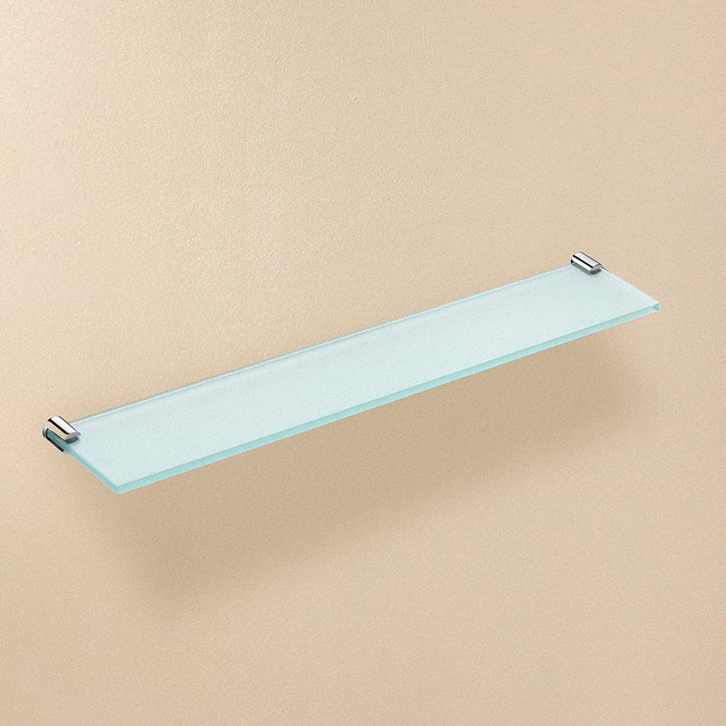 Cosmic Logic Mensola bagno 57,5 cm inox Satinato installato in bagno moderno con ante in vetro temperato - Industrias Cosmic