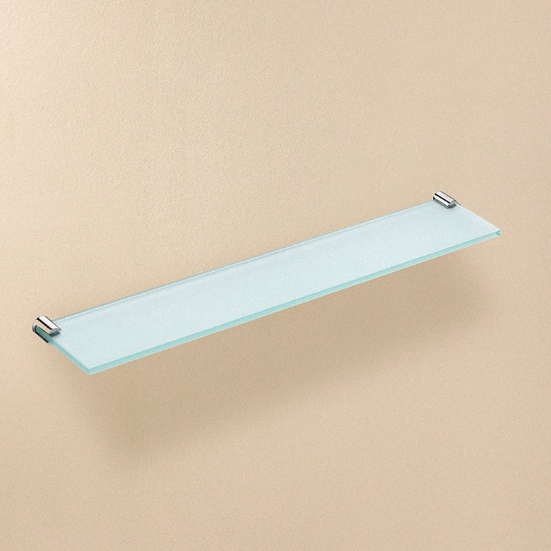 Cosmic Logic Mensola bagno 57,5 cm inox Satinato installato in bagno moderno con ante in vetro temperato - Industrias Cosmic