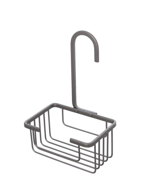 Mensola con gancio doccia in alluminio grigio metallico Alu system