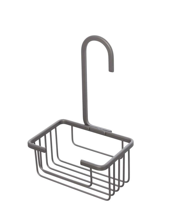 Mensola con gancio doccia in alluminio grigio metallico Alu system