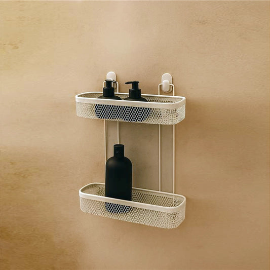 Mensola doccia 2 ripiani bianco Taki