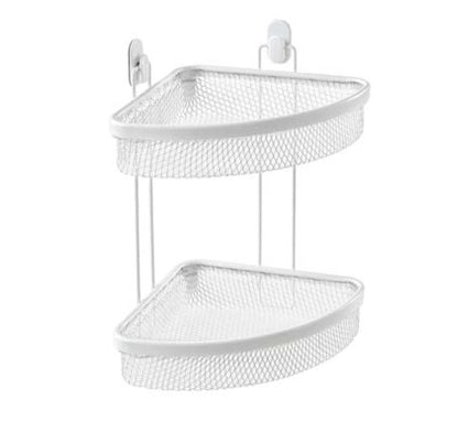 Mensola doccia angolare 2 ripiani bianco Taki