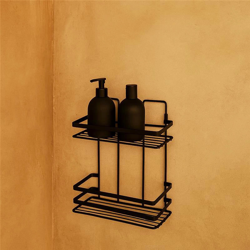 Mensola vasca doccia 2 ripiani in acciaio nero Cover Black