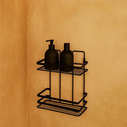 Mensola vasca doccia 2 ripiani in acciaio nero Cover Black