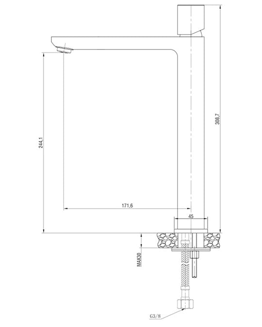 Miscelatore alto per lavabo a ciotola cromo