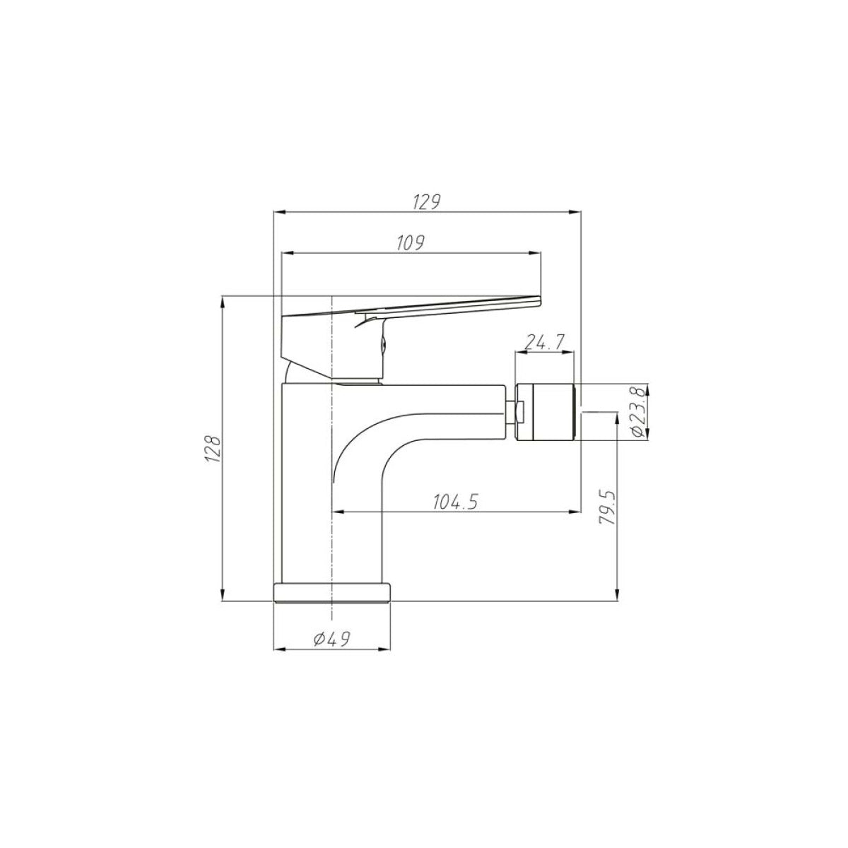 Miscelatore bidet con piletta click clack cromo Eden, componenti inclusi smontati: corpo incasso, placca e rosone...