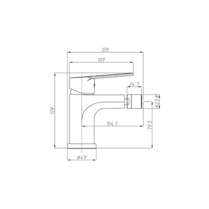 Miscelatore bidet con piletta click clack cromo Eden, componenti inclusi smontati: corpo incasso, placca e rosone...