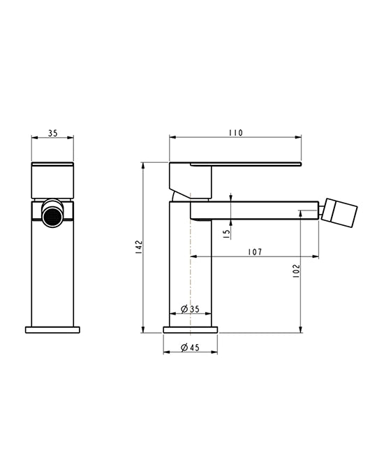 Miscelatore bidet in acciaio inox