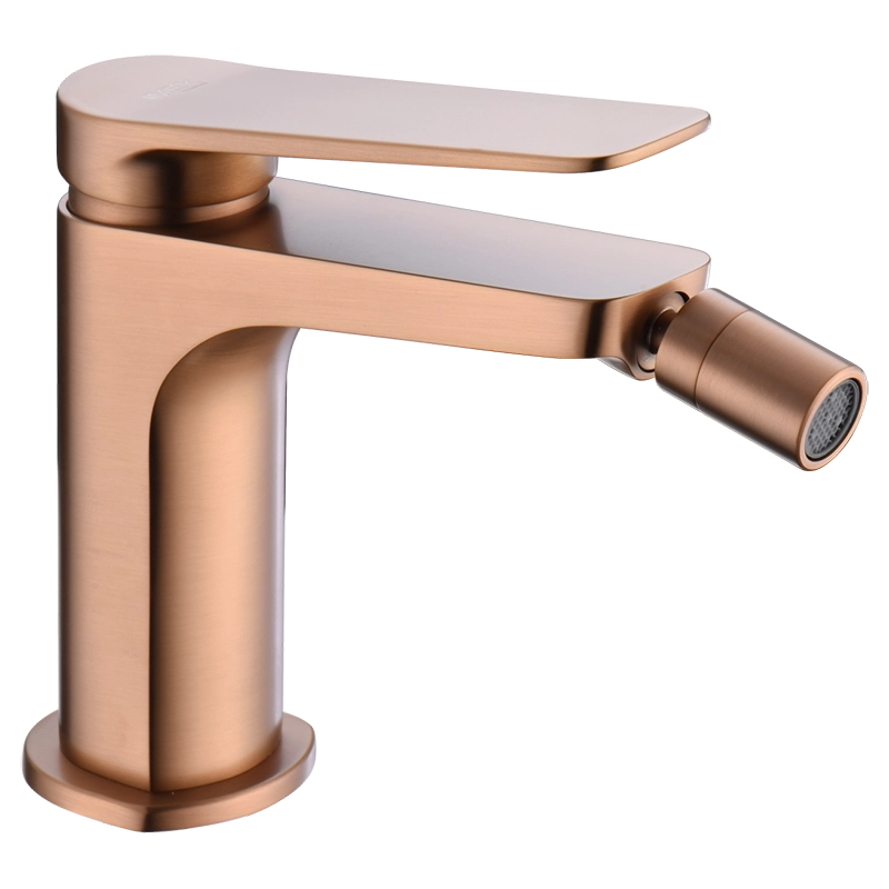 Miscelatore bidet senza scarico in ottone oro rosa spazzolato Momo