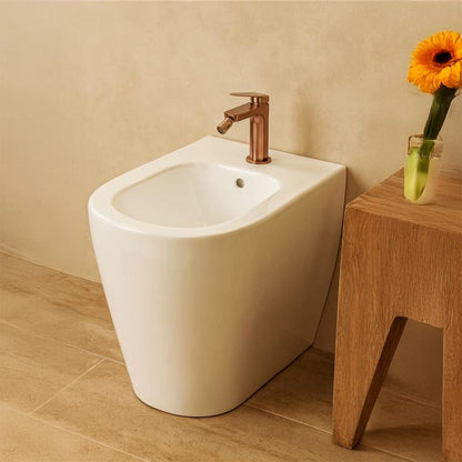 Miscelatore bidet senza scarico in ottone oro rosa spazzolato Momo