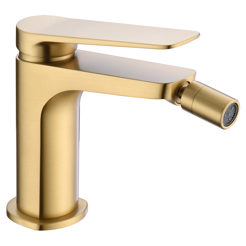 Miscelatore bidet senza scarico in ottone oro spazzolato Momo