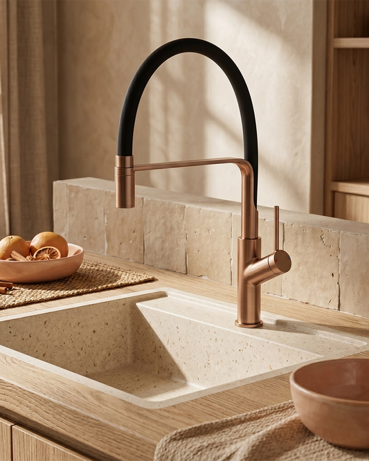 Miscelatore cucina flessibile Imola oro rosa spazzolato