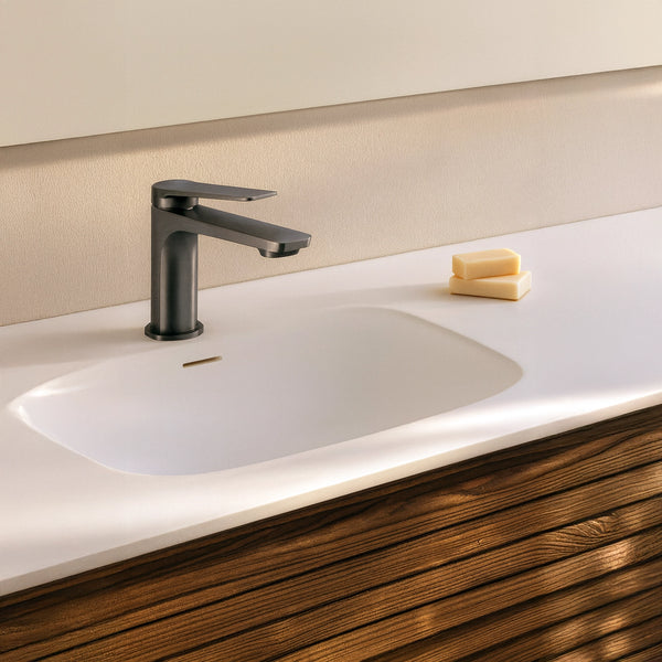 Miscelatore lavabo senza scarico in ottone canna di fucile Momo