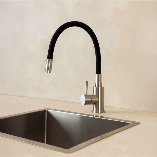 Miscelatore lavello in acciaio spazzolato con canna in silicone Kitchen