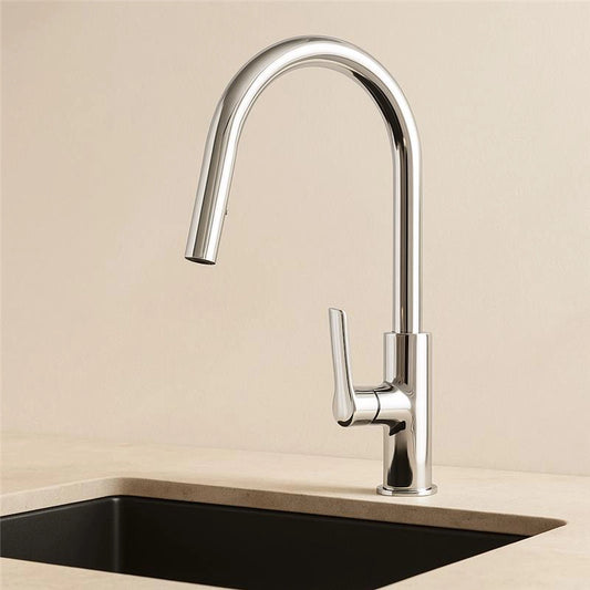 Miscelatore lavello monocomando con doccetta estraibile in acciaio cromo Kitchen