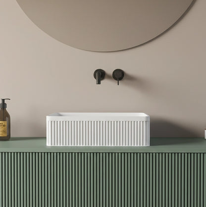 Mobile bagno 100x46 Urbino cannettato verde bosco con anta e lavabo