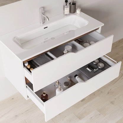 Mobile bagno 100x46 bianco lucido con lavabo Gaia