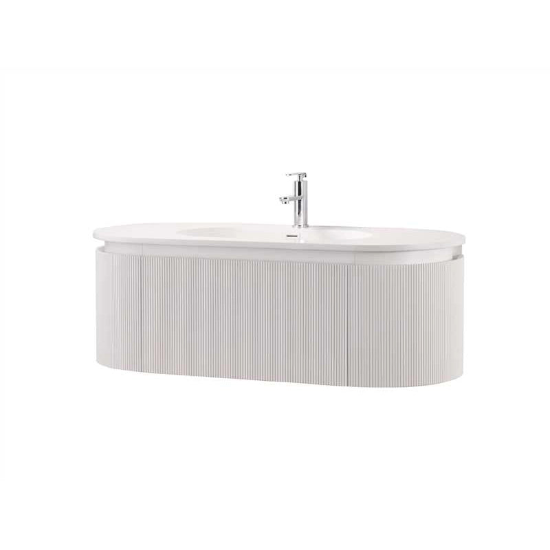 Mobile bagno 120x50 Siviglia cannettato bianco lavabo opaco con lavabo e rubinetteria, vista frontale su sfondo neutro...
