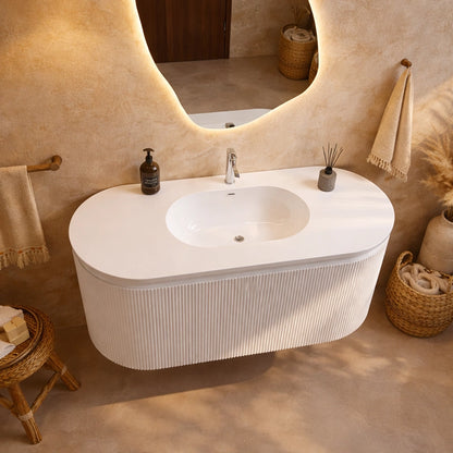 Mobile bagno 120x50 Siviglia cannettato bianco lavabo