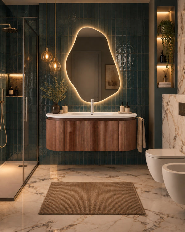 Mobile bagno 120x50 Siviglia cannettato quercia scuro lavabo opaco