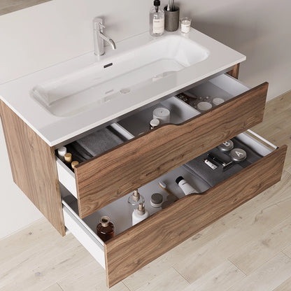 Mobile bagno 60x46 tabacco effetto legno con lavabo Gaia