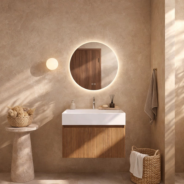 Mobile bagno 60x48 Madrid cannettato un cassetto quercia con lavabo