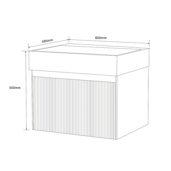 Mobile bagno 60x48 Madrid cannettato un cassetto quercia con lavabo