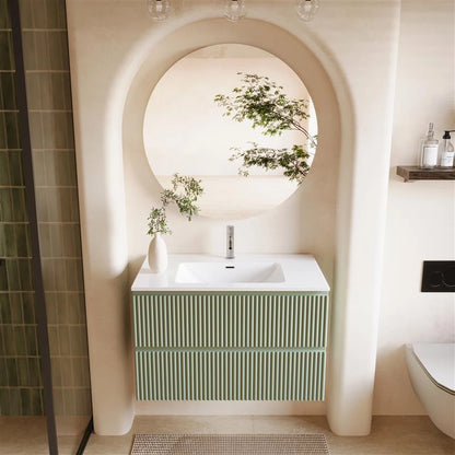 Mobile bagno 80x46 verde salvia opaco cannettato lavabo ceramica Teramo