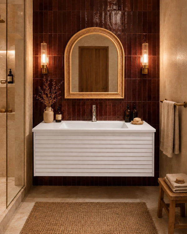 Mobile bagno 90x48 bianco un cassetto lavabo resina opaco Madrid