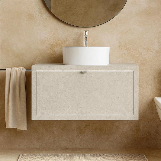 Mobile bagno Grigio Caldo 80x50 Thema un cassetto e Lavabo da appoggio