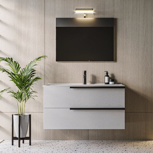 Mobile bagno Ice 100x47 Elisa con lavabo e Specchio con Lampada