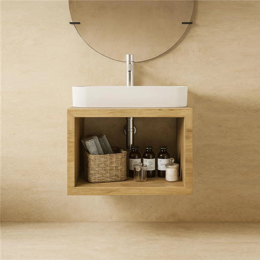Mobile bagno Rovere Farnia 60x50 Thema con Lavabo rettangolare in ceramica