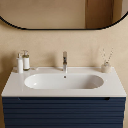 Mobile bagno blu notte 100x45 Mango lavabo in ceramica lucida