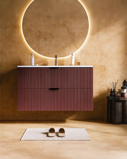 Mobile bagno cannettato 102x47 ruggine opaco lavabo in ceramica Teramo