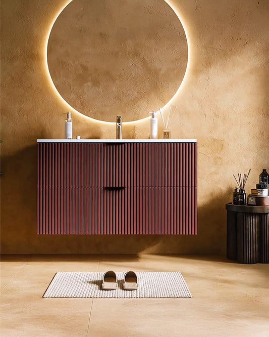 Mobile bagno cannettato 102x47 ruggine opaco lavabo in ceramica Teramo