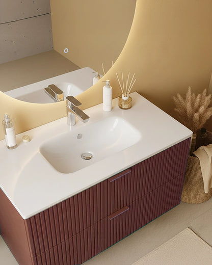 Mobile bagno cannettato 82x47 ruggine opaco lavabo in ceramica Teramo