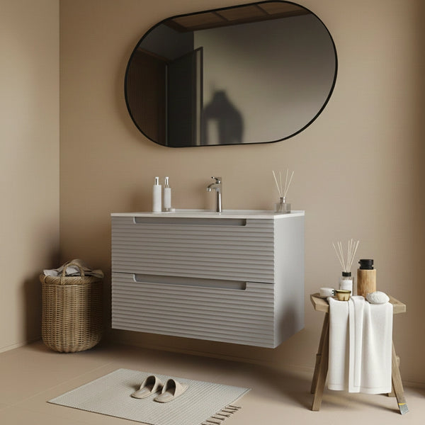 Mobile bagno clear grey 100x45 Mango lavabo in ceramica lucida